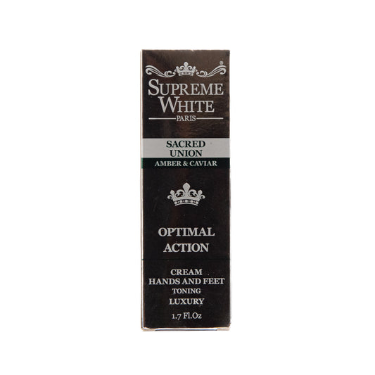 Supreme White Paris | Hand Cream - Union Sacrée, Toning Cream, Hands & Feet, Amber & Caviar | 50ml